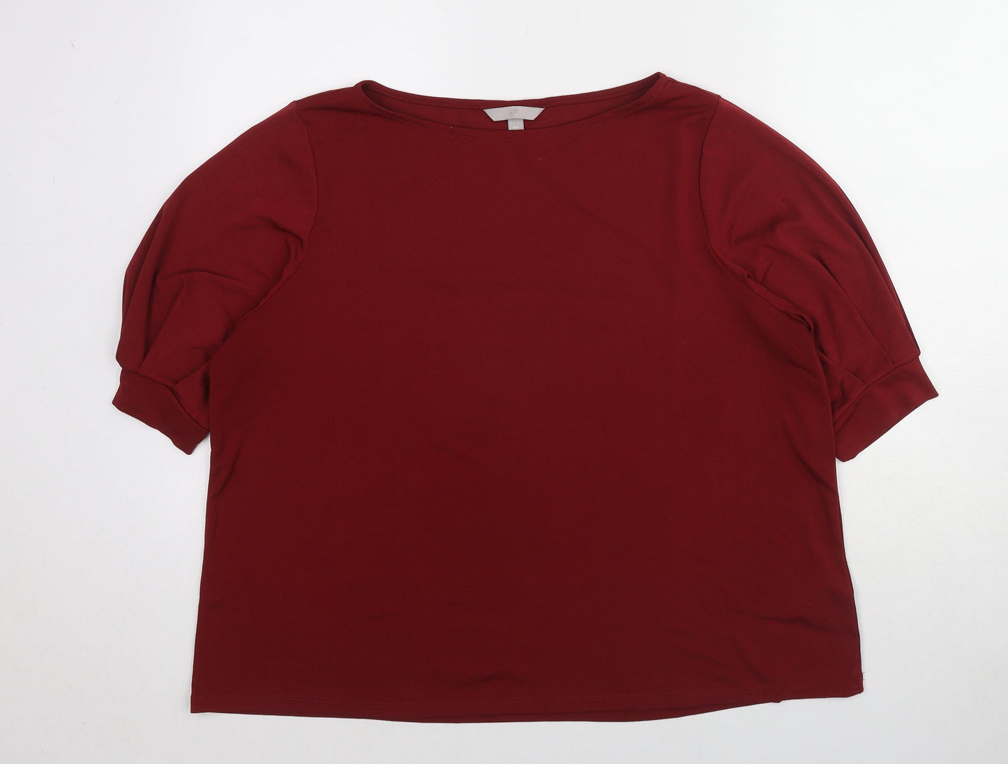 Womens UK Size XL H&M Red Basic Blouse