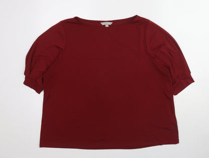 Womens UK Size XL H&M Red Basic Blouse