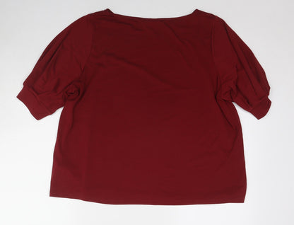 Womens UK Size XL H&M Red Basic Blouse