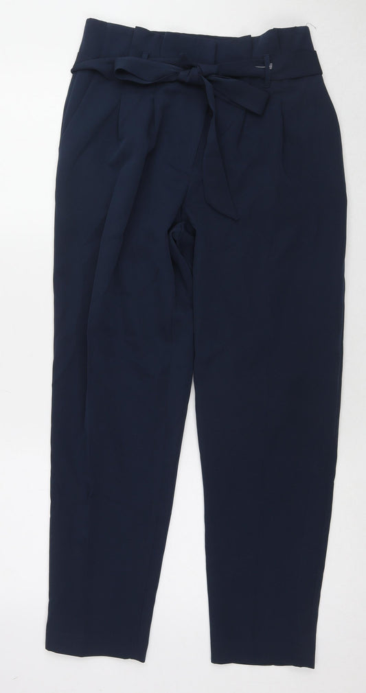 New Look Womens Blue Polyester Trousers Size 10 L26 in Regular Zip
