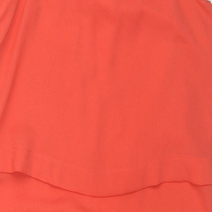 Influence Womens Red Polyester Mini Size 8 Round Neck Button - Layered