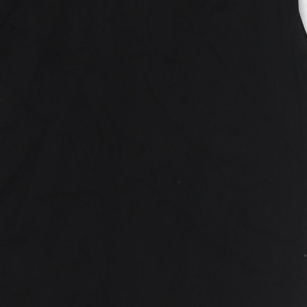 Isabelle Ciaravola Womens Black Polyester Bodysuit One-Piece Size 12 Zip - Flower Detail