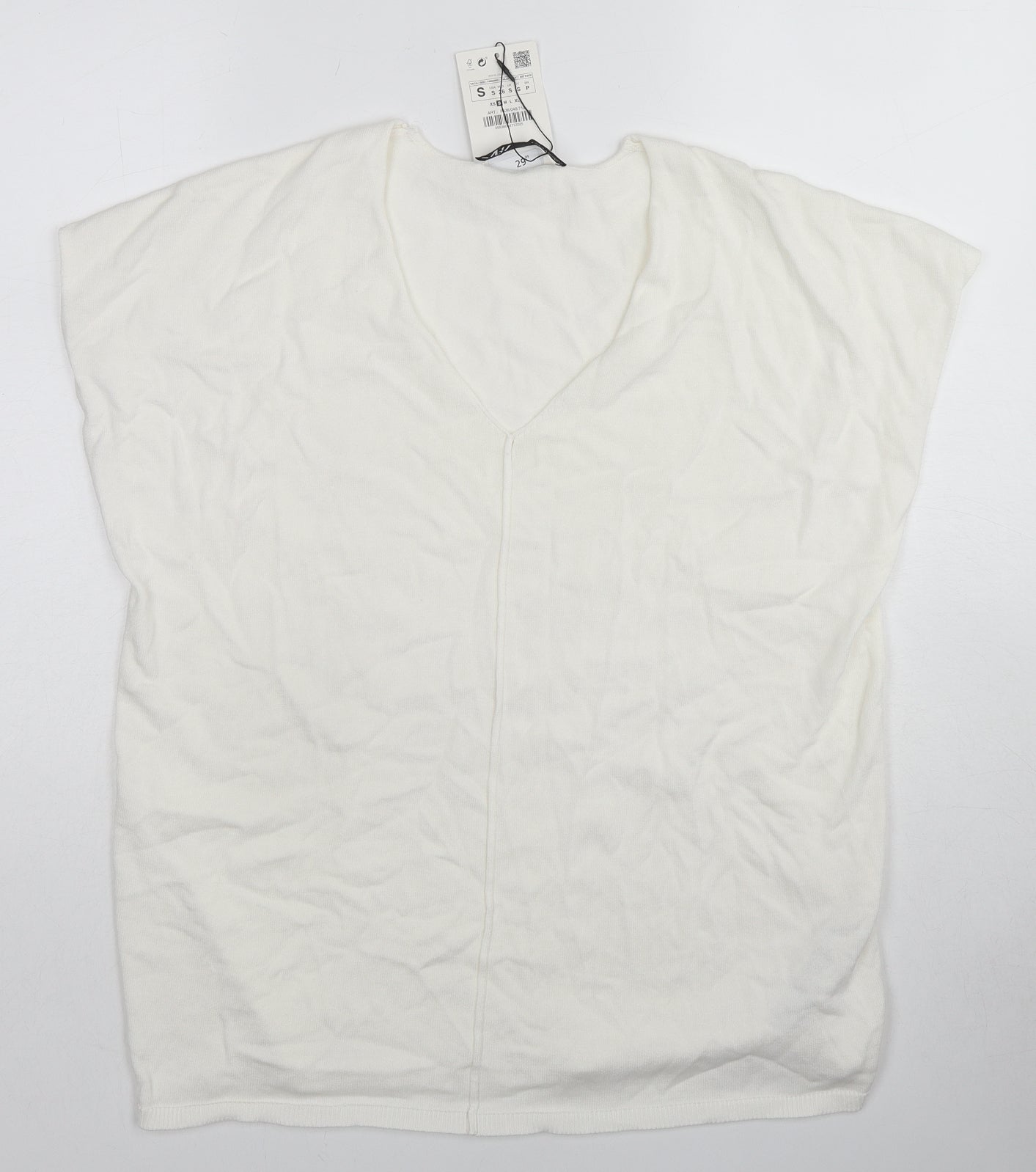 Womens UK Size M Zara White Pullover Jumper