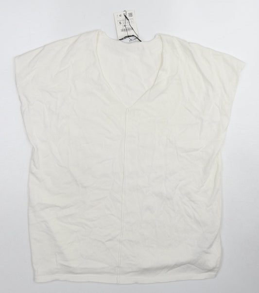 Womens UK Size M Zara White Pullover Jumper