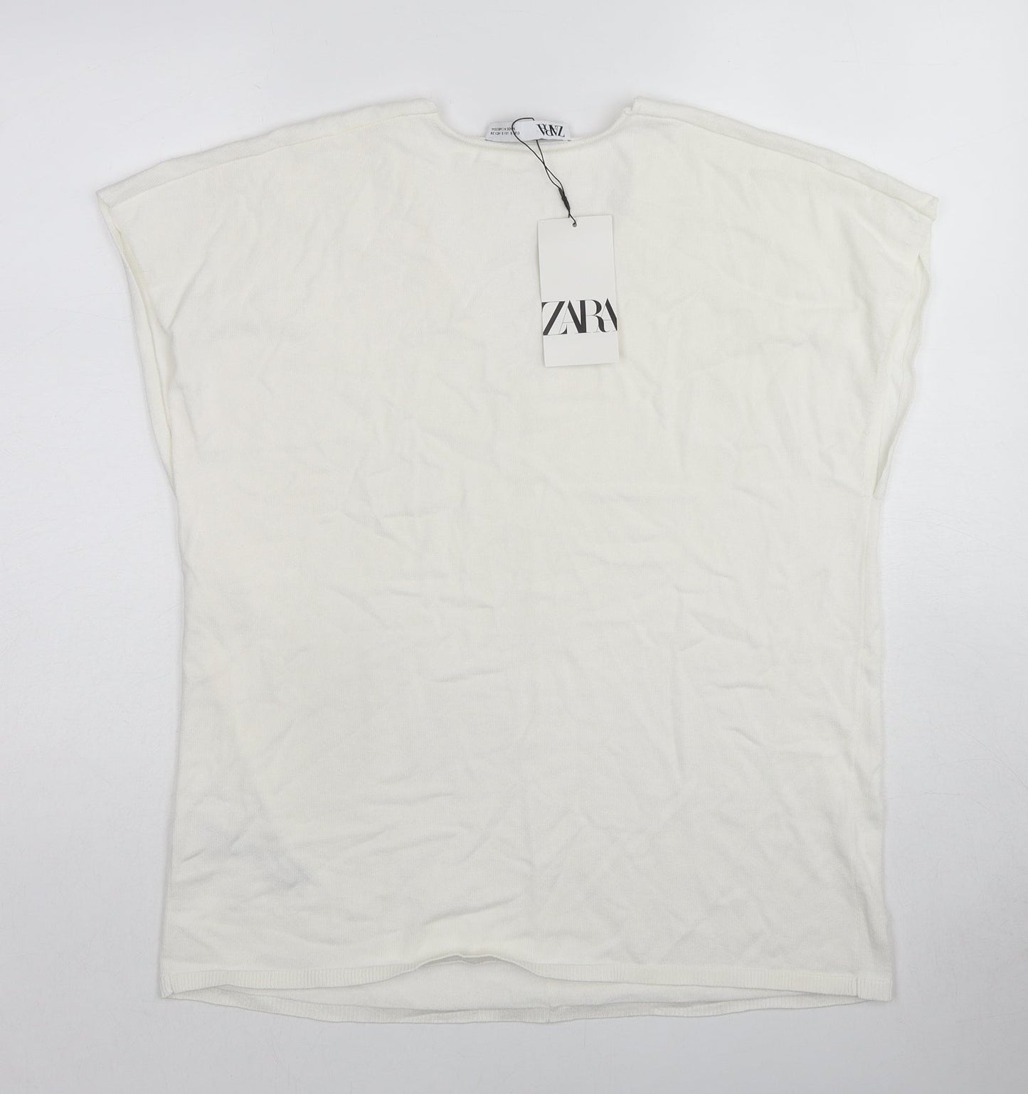 Womens UK Size M Zara White Pullover Jumper