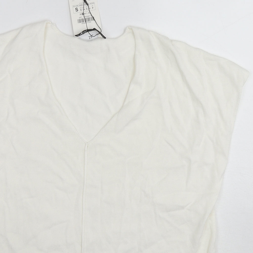 Womens UK Size M Zara White Pullover Jumper