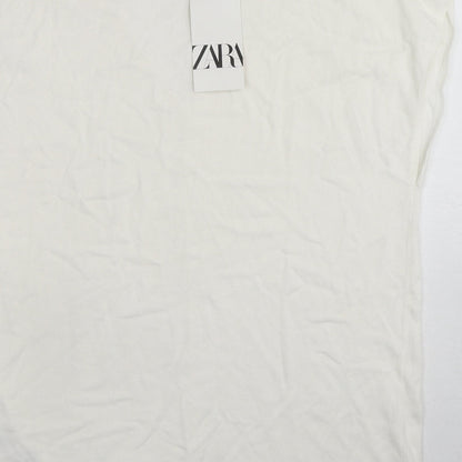 Womens UK Size M Zara White Pullover Jumper