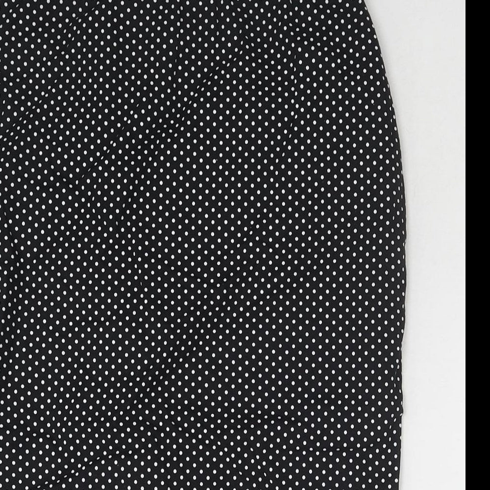 Baylis & Knight Womens Black Polka Dot Cotton Straight & Pencil Skirt Size 12 Zip