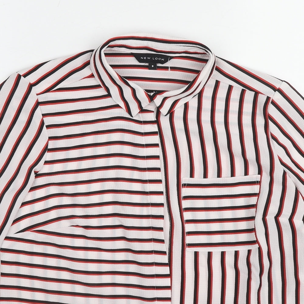 Womens UK Size 8 New Look Multicoloured Basic Blouse