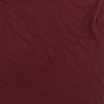 JHK Mens Red Cotton T-Shirt Size M Round Neck