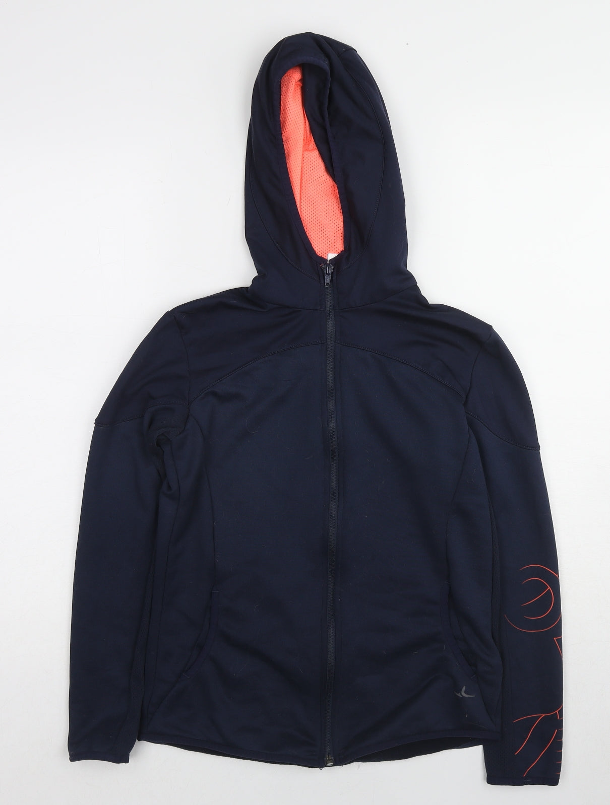 DECATHLON Girls Blue Polyester Full Zip Hoodie Size 12-13 Years Zip