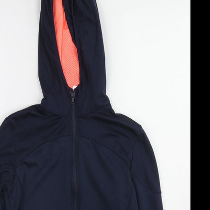 DECATHLON Girls Blue Polyester Full Zip Hoodie Size 12-13 Years Zip