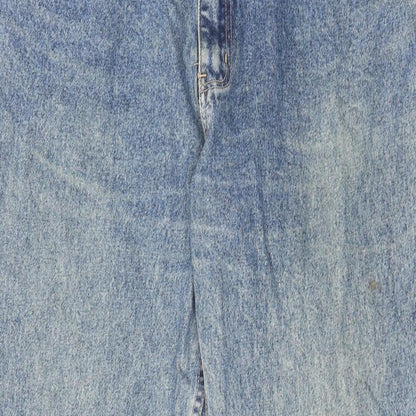 Casual Mens Blue Cotton Tapered Jeans Size 38 in L32 in Regular Zip