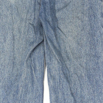 Casual Mens Blue Cotton Tapered Jeans Size 38 in L32 in Regular Zip