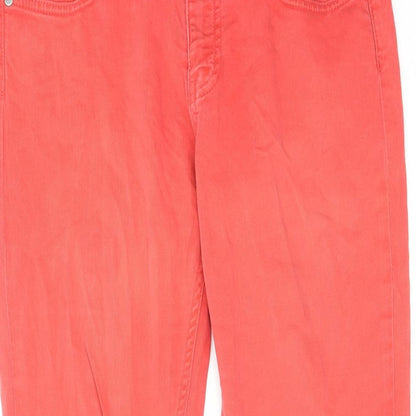 FC Jeans Womens Pink Cotton Straight Jeans Size 32 in L26 in Slim Zip