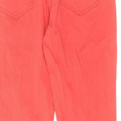 FC Jeans Womens Pink Cotton Straight Jeans Size 32 in L26 in Slim Zip