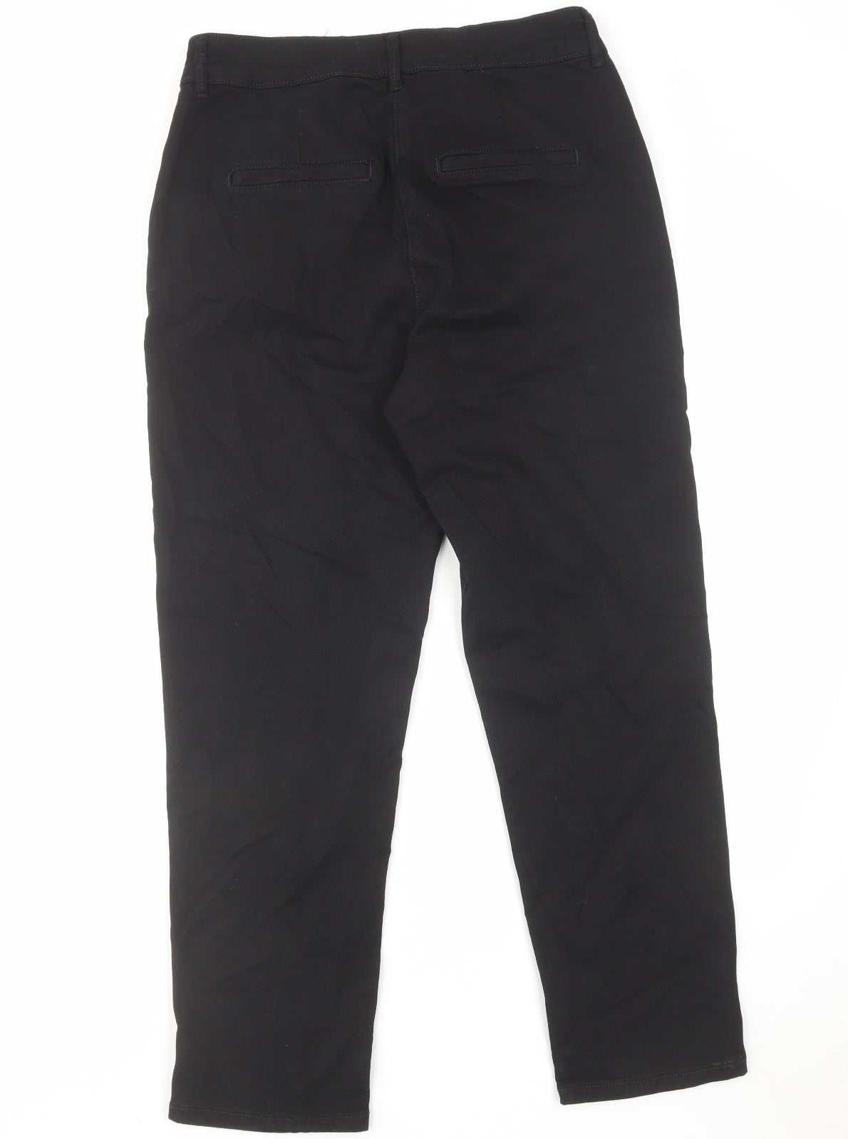 Denim & Co. Womens Black Cotton Straight Jeans Size 10 L28 in Regular Zip