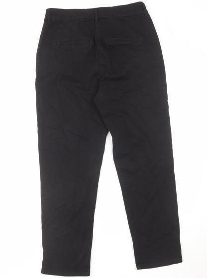 Denim & Co. Womens Black Cotton Straight Jeans Size 10 L28 in Regular Zip