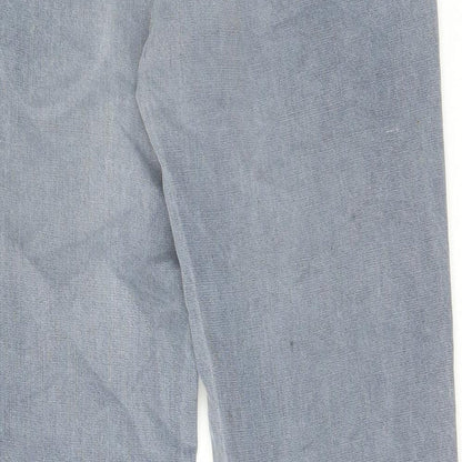 Wemsley Mens Blue Cotton Straight Jeans Size 32 in L30 in Regular Zip