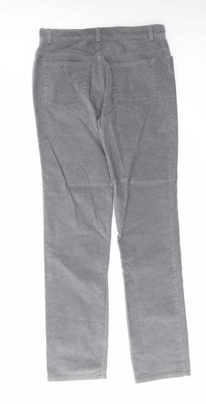 Brooks Brothers Womens Grey Cotton Trousers Size 30 in L30 in Regular Zip