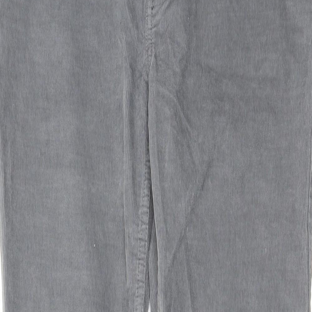 Brooks Brothers Womens Grey Cotton Trousers Size 30 in L30 in Regular Zip