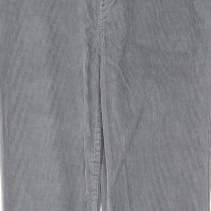 Brooks Brothers Womens Grey Cotton Trousers Size 30 in L30 in Regular Zip
