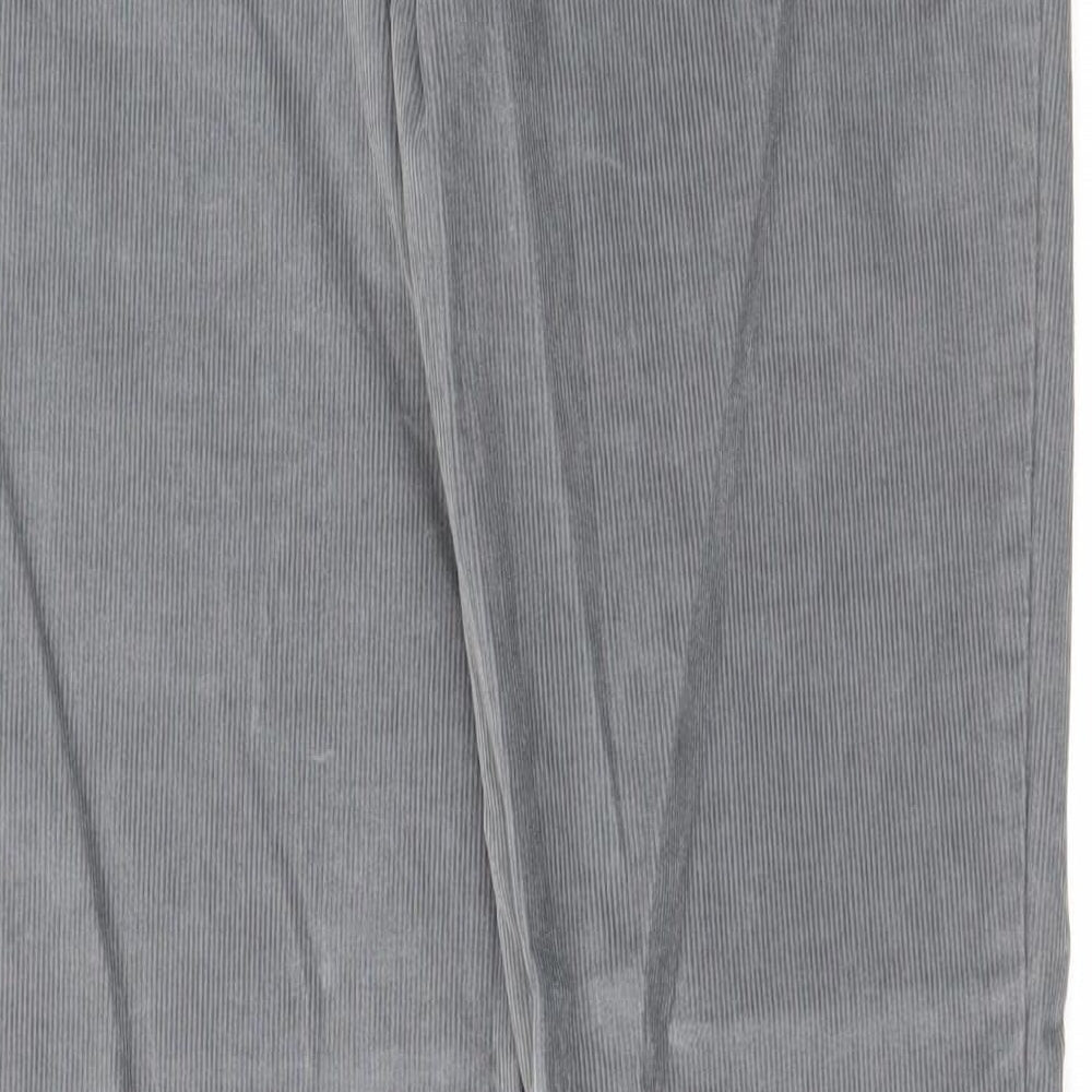 Brooks Brothers Womens Grey Cotton Trousers Size 30 in L30 in Regular Zip