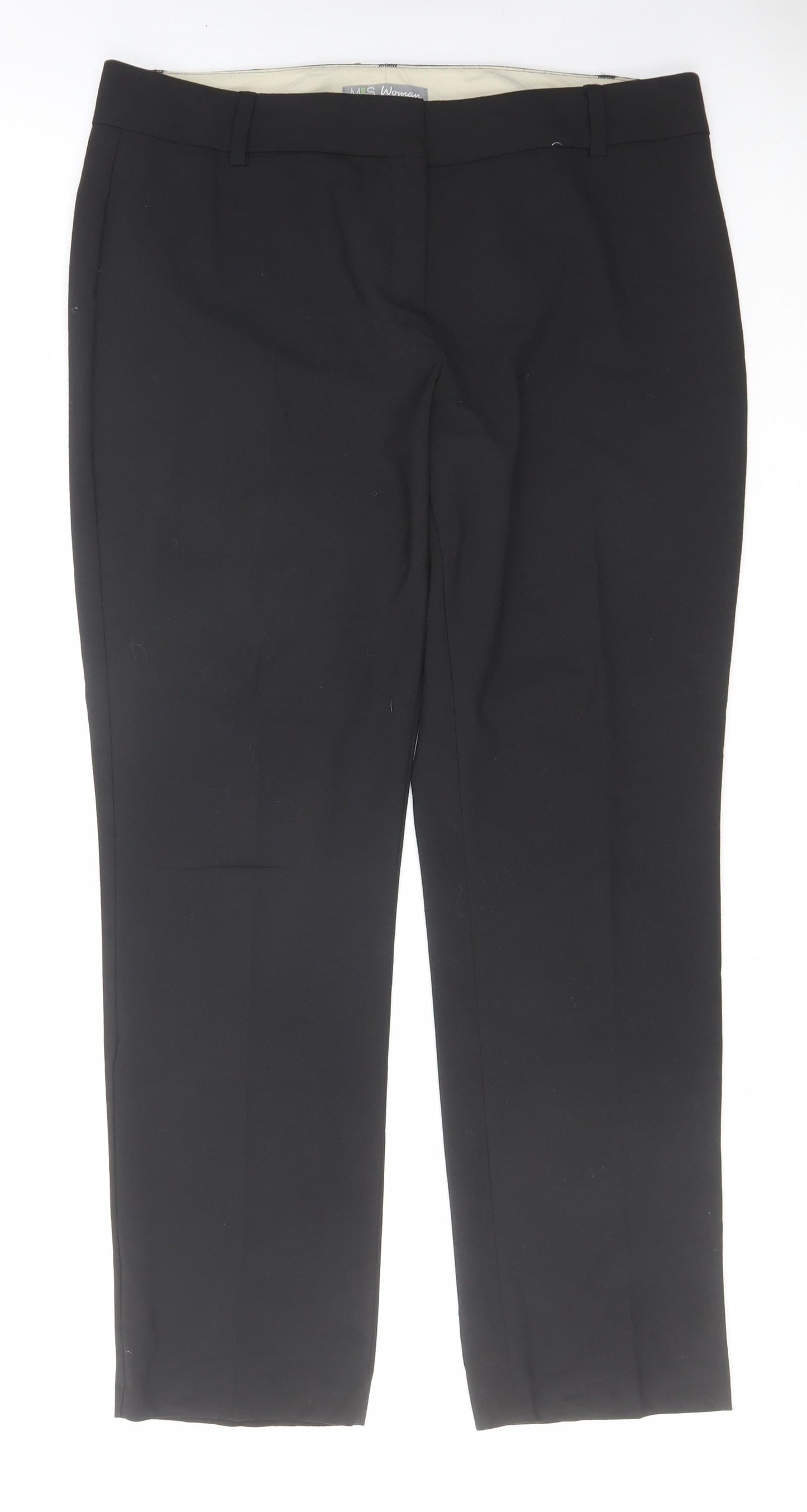 Womens UK Size 14 Marks and Spencer Regular Fit  Black Trousers