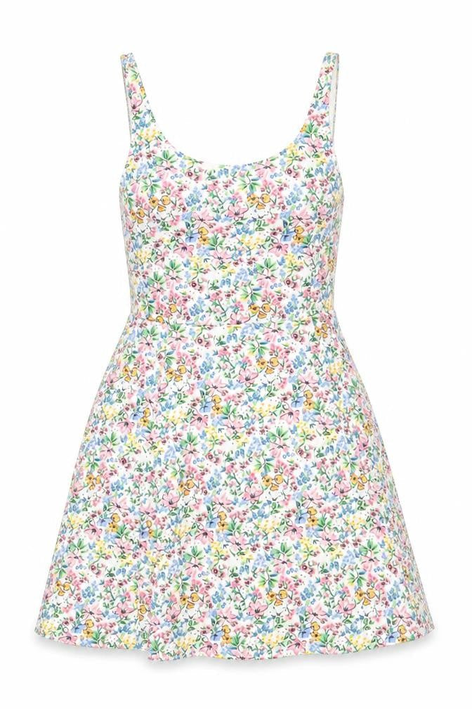 H&M Womens Multicoloured Floral Cotton Tank Dress Size 6 Scoop Neck Pullover