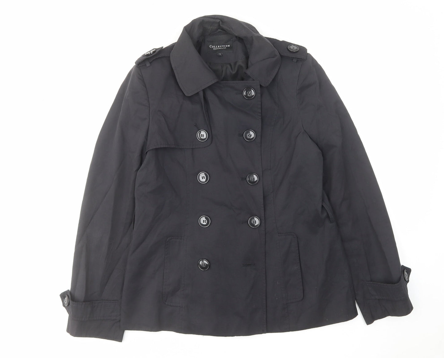 Womens UK Size 12 Debenhams Black Pea Coat