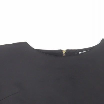 Womens UK Size 8 Missguided Black Cropped T-Shirt