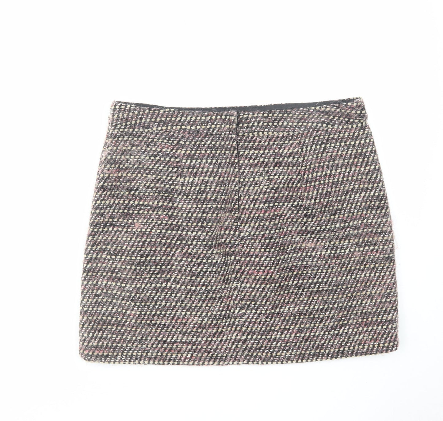 New Look Womens Pink Acrylic A-Line Skirt Size 14 Zip