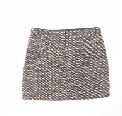 New Look Womens Pink Acrylic A-Line Skirt Size 14 Zip