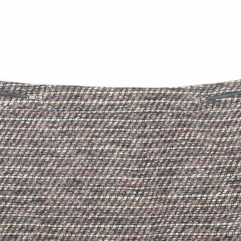 New Look Womens Pink Acrylic A-Line Skirt Size 14 Zip