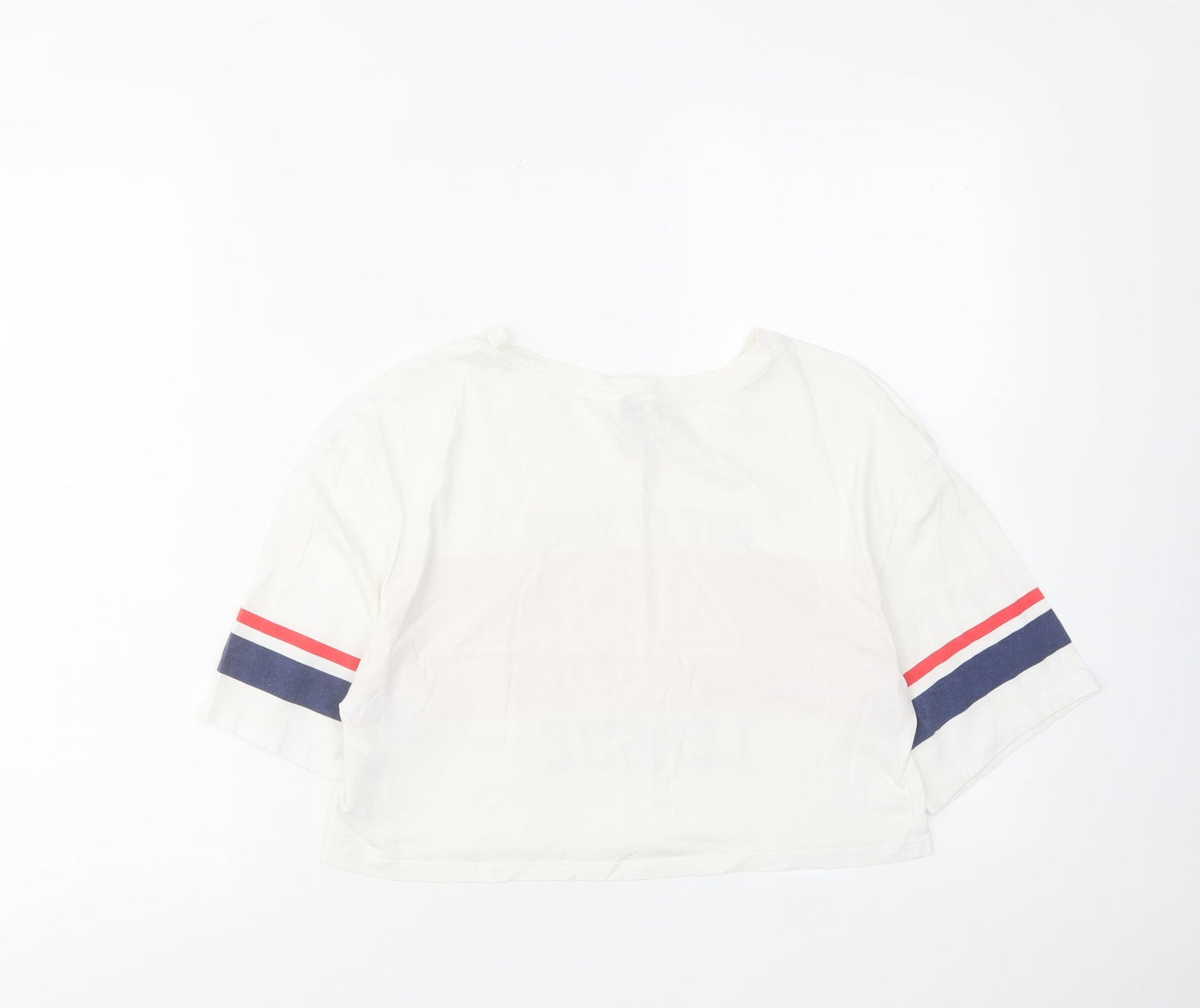 Womens UK Size XS H&M White Cropped T-Shirt