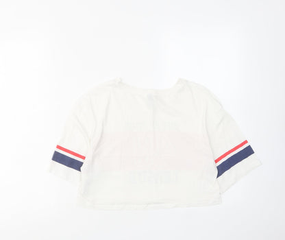 Womens UK Size XS H&M White Cropped T-Shirt