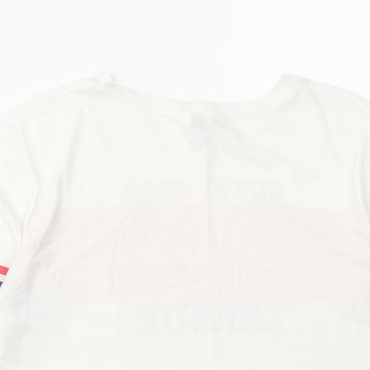 Womens UK Size XS H&M White Cropped T-Shirt