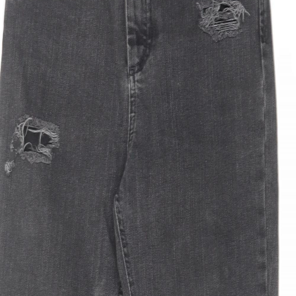 ASOS Womens Grey Cotton Tapered Jeans Size 26 in L32 in Regular Zip