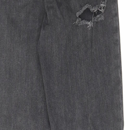 ASOS Womens Grey Cotton Tapered Jeans Size 26 in L32 in Regular Zip