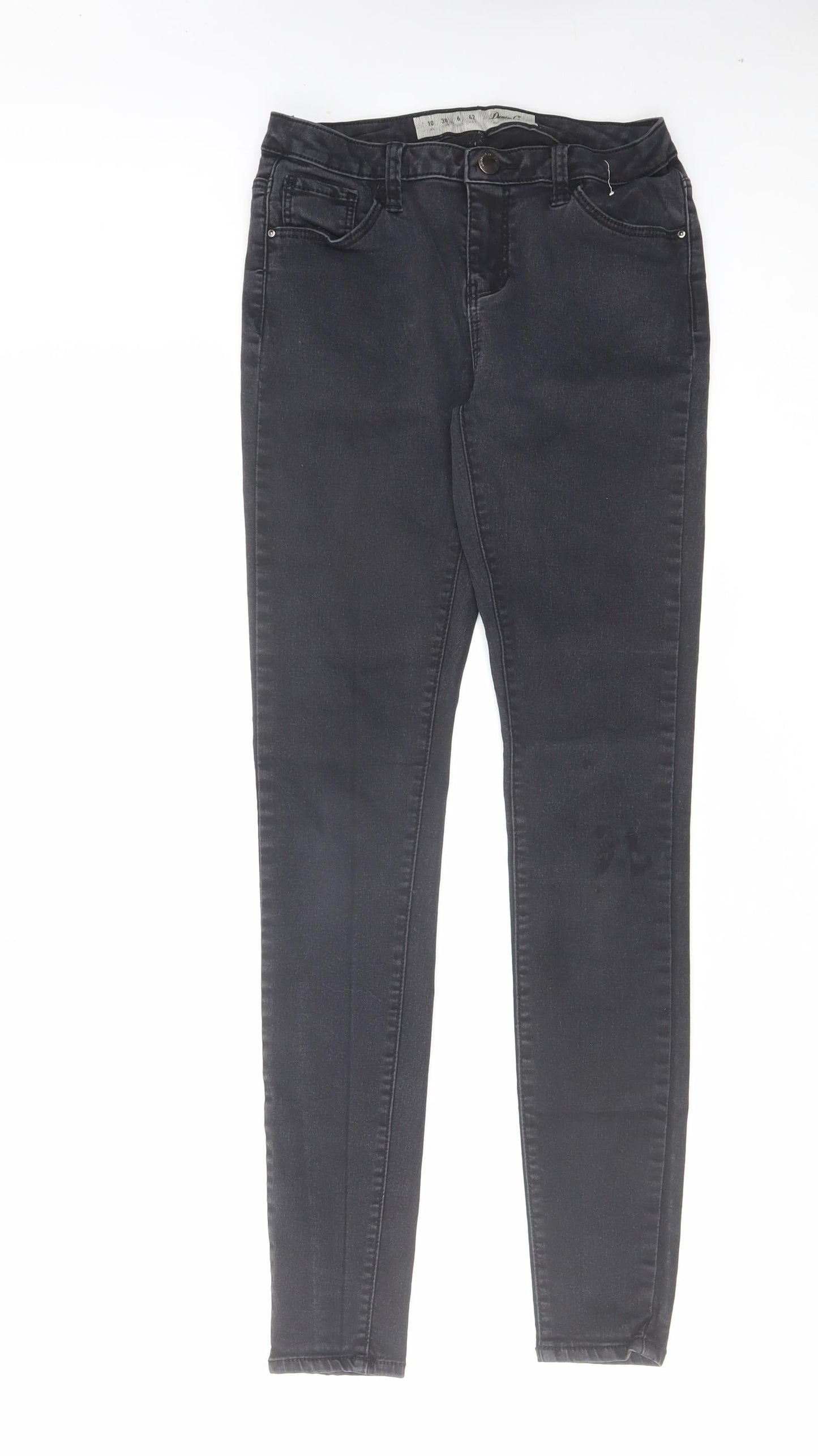Denim & Co. Womens Black Cotton Skinny Jeans Size 10 L28 in Regular Zip