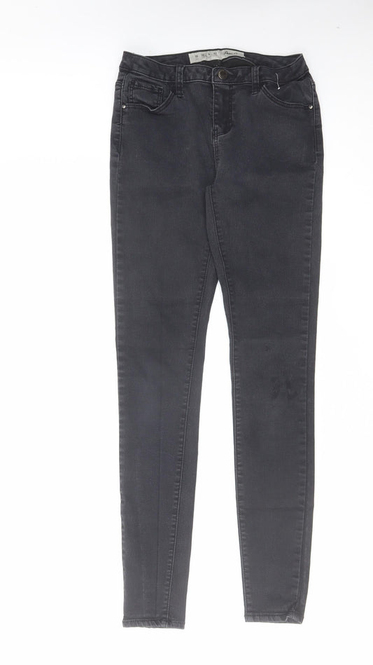 Denim & Co. Womens Black Cotton Skinny Jeans Size 10 L28 in Regular Zip