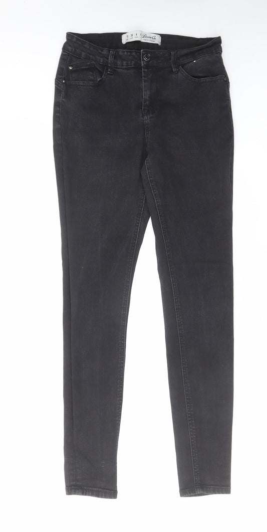 Denim & Co. Womens Black Cotton Skinny Jeans Size 10 L29 in Regular Zip