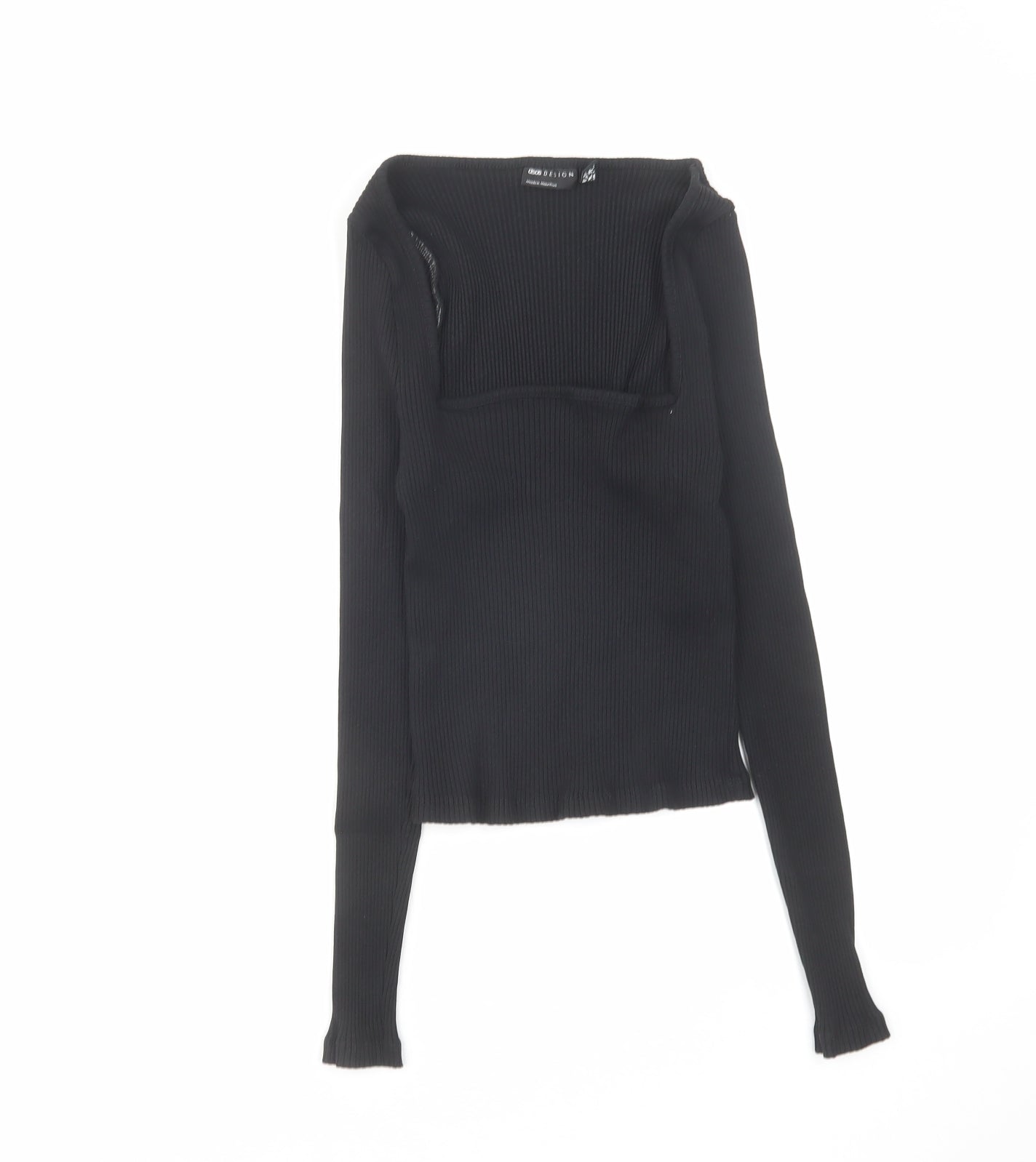 Womens UK Size 12 Warehouse Black Basic Blouse