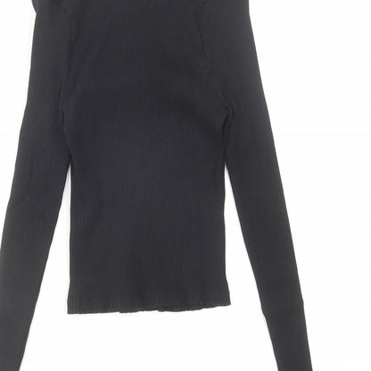 Womens UK Size 12 Warehouse Black Basic Blouse