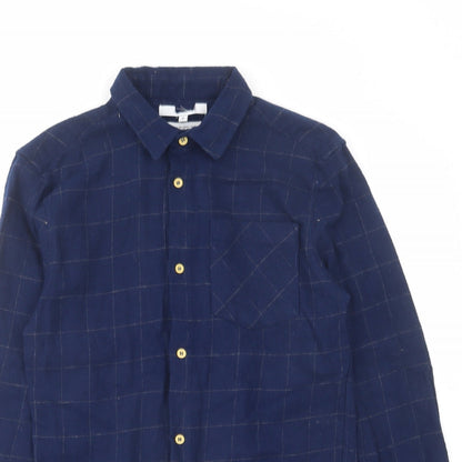 Mens UK Size S Bellfield Blue  Button-Up Long Sleeve Casual Shirt