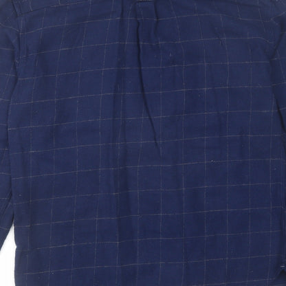 Mens UK Size S Bellfield Blue  Button-Up Long Sleeve Casual Shirt