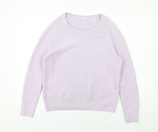 Gap Womens Purple Round Neck Acrylic Pullover Jumper Size XS