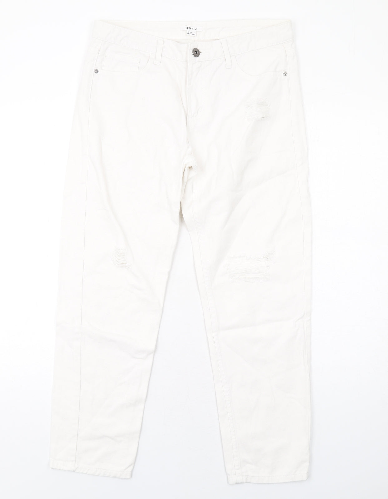 D Stin Womens White Cotton Tapered Jeans Size 8 L27 in Regular Zip