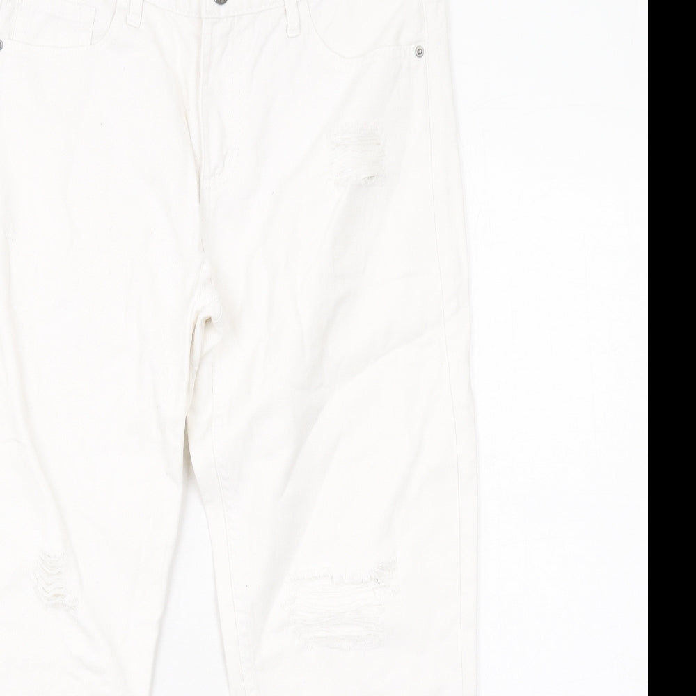 D Stin Womens White Cotton Tapered Jeans Size 8 L27 in Regular Zip
