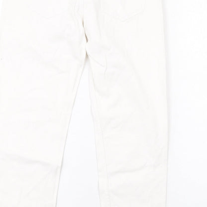 D Stin Womens White Cotton Tapered Jeans Size 8 L27 in Regular Zip